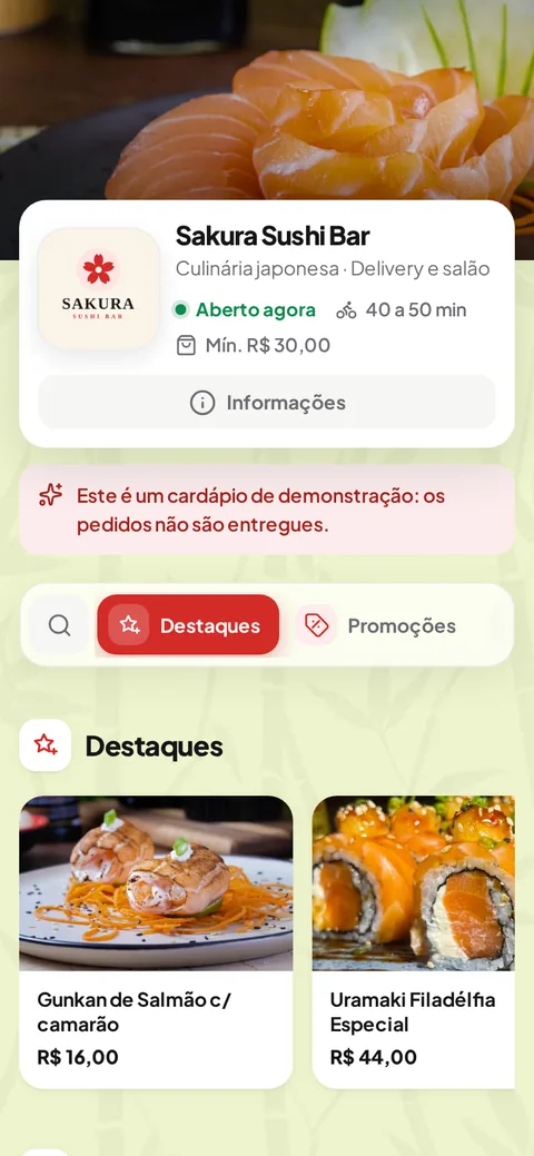 O resultado no celular do cliente.